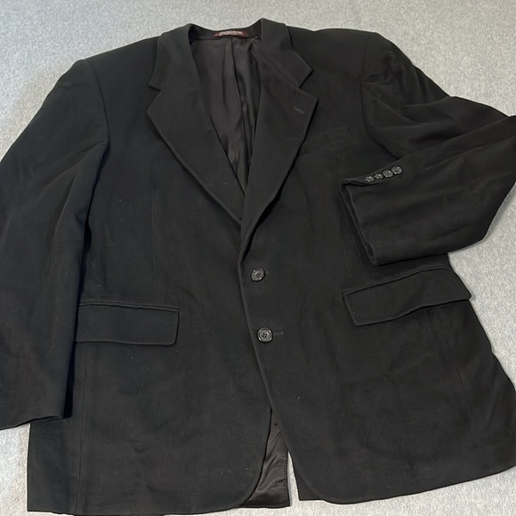 Vintage Evan Picone Cashmere Blazer Sport Coat Mens Size 42R Black Two Button - Picture 13 of 13